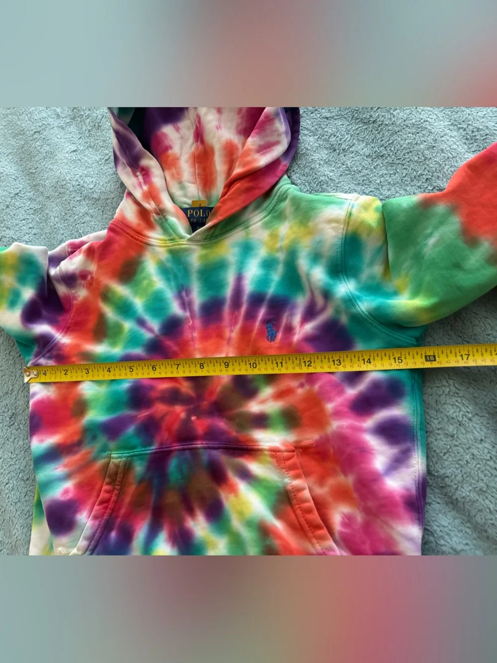Polo Ralph Lauren Kids Tie dye rainbow hoodie. Size small/8